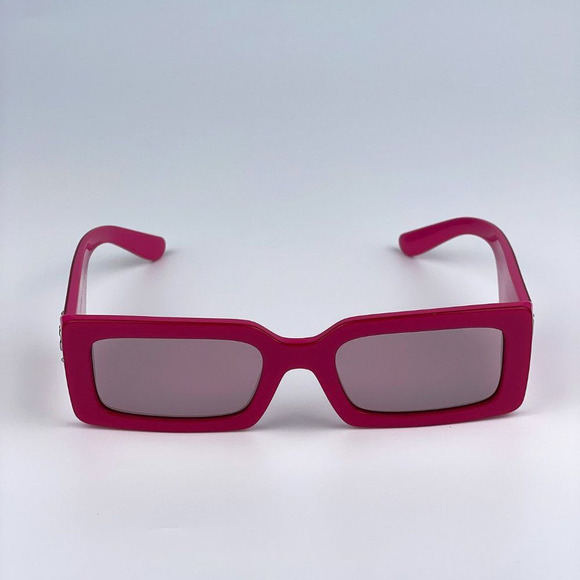 D&G DG4416 33794Z Sunglasses Metallic Pink Mirror Silver Rectangle Unisex - Picture 8 of 13